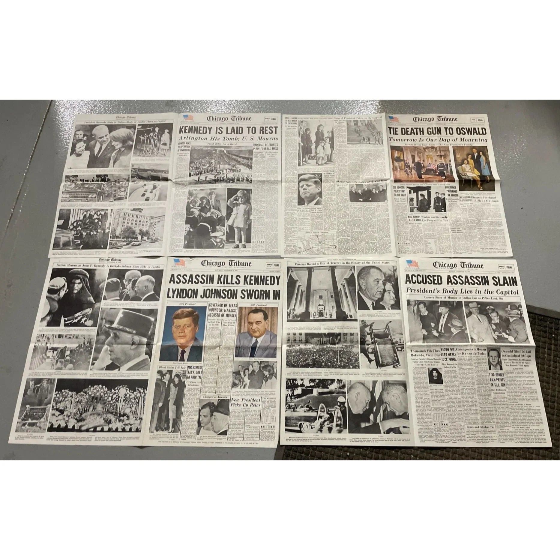 Chicago Tribune JFK Assassination Individual Pages of Newspaper(s) - (Nov 23 - 26) - A+ Stuff - Collectibles - A+ Stuff
