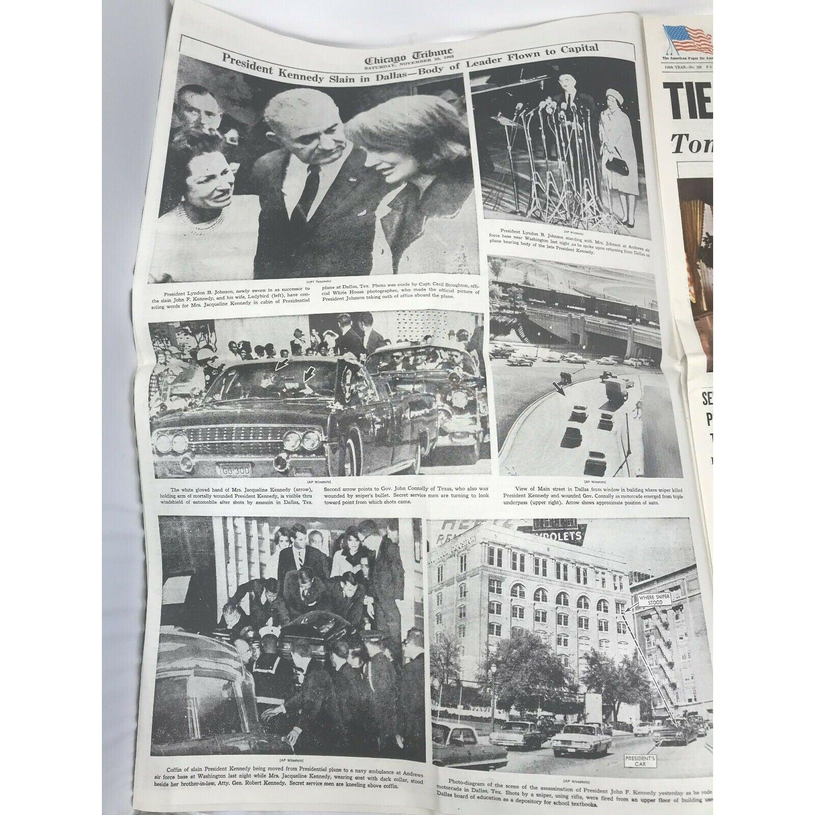 Chicago Tribune JFK Assassination Individual Pages of Newspaper(s) - (Nov 23 - 26) - A+ Stuff - Collectibles - A+ Stuff