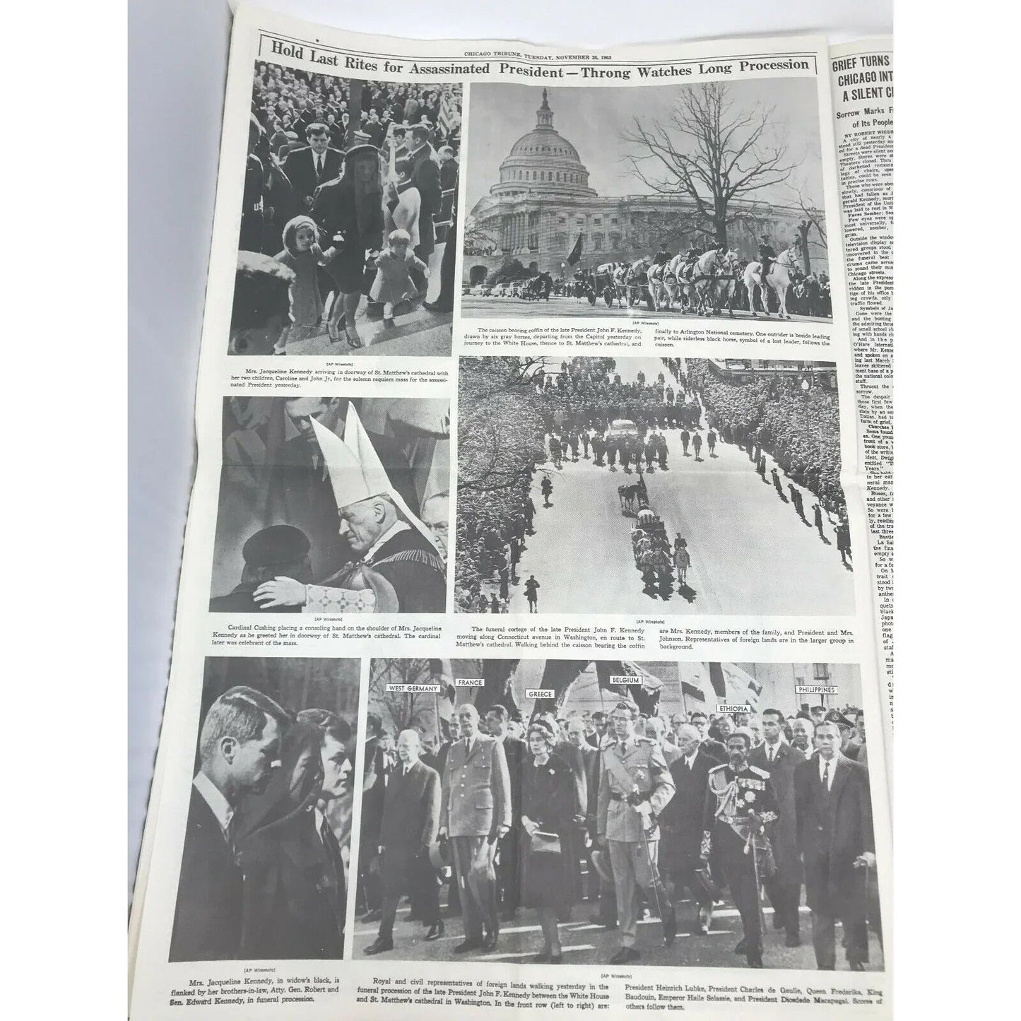 Chicago Tribune JFK Assassination Individual Pages of Newspaper(s) - (Nov 23 - 26) - A+ Stuff - Collectibles - A+ Stuff