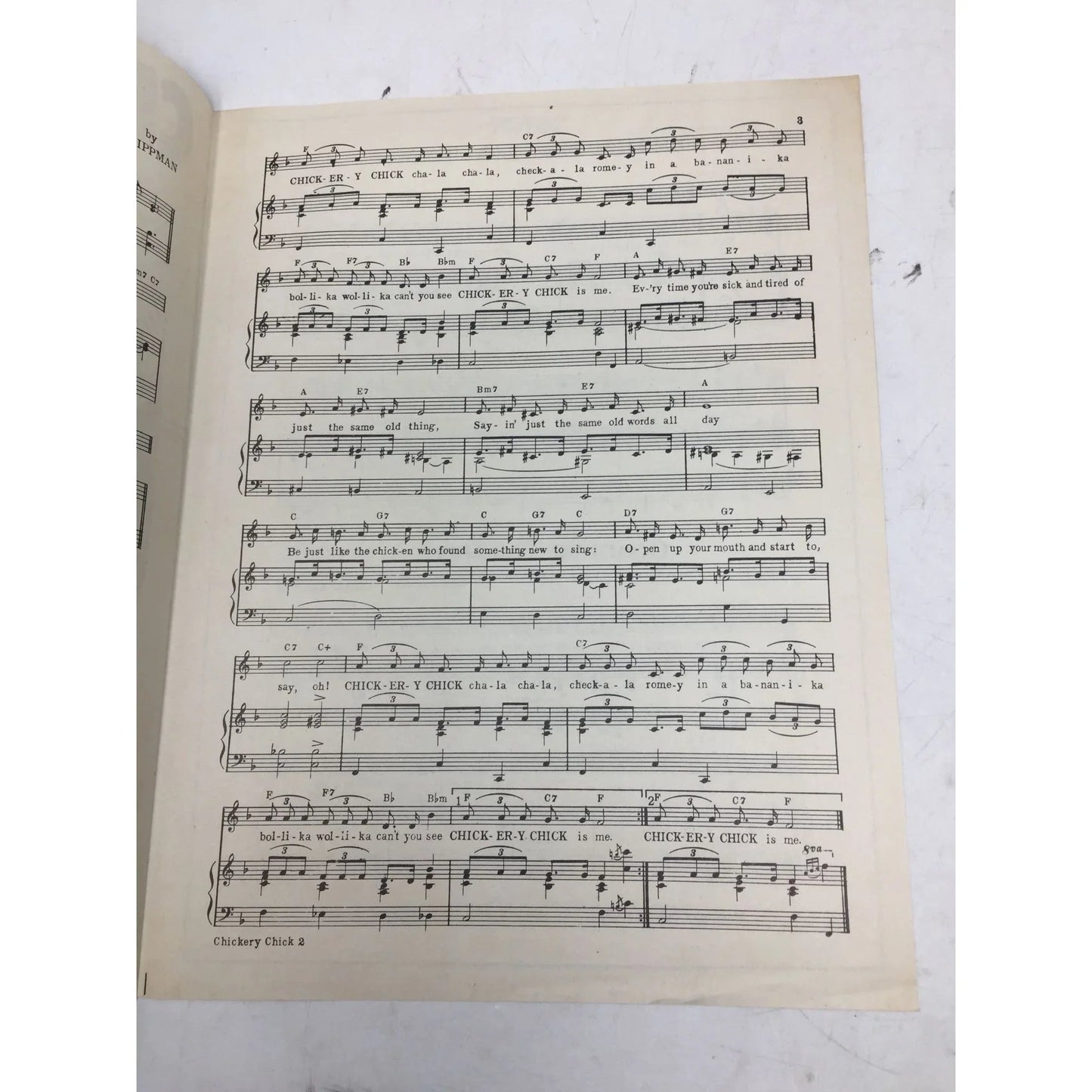 ''Chickery Chick'' Professional Artist Copy Vintage Sheet Music - A+ Stuff - SHEET MUSIC - A+ Stuff