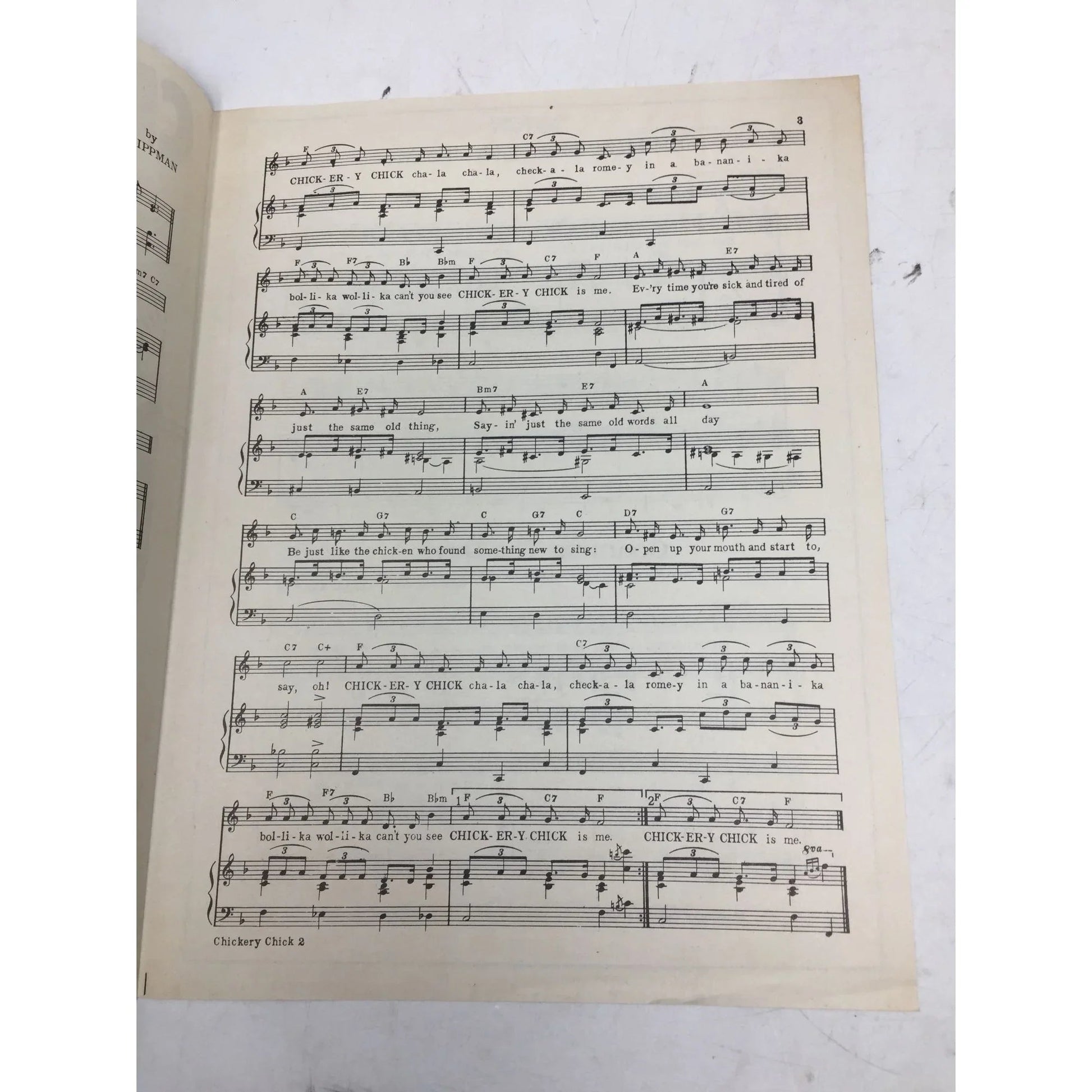 ''Chickery Chick'' Professional Artist Copy Vintage Sheet Music - A+ Stuff - SHEET MUSIC - A+ Stuff