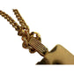 Christian Dior Black Logo Plate Necklace Gold Plated - Christian Dior - Necklace with Pendant - A+ Stuff