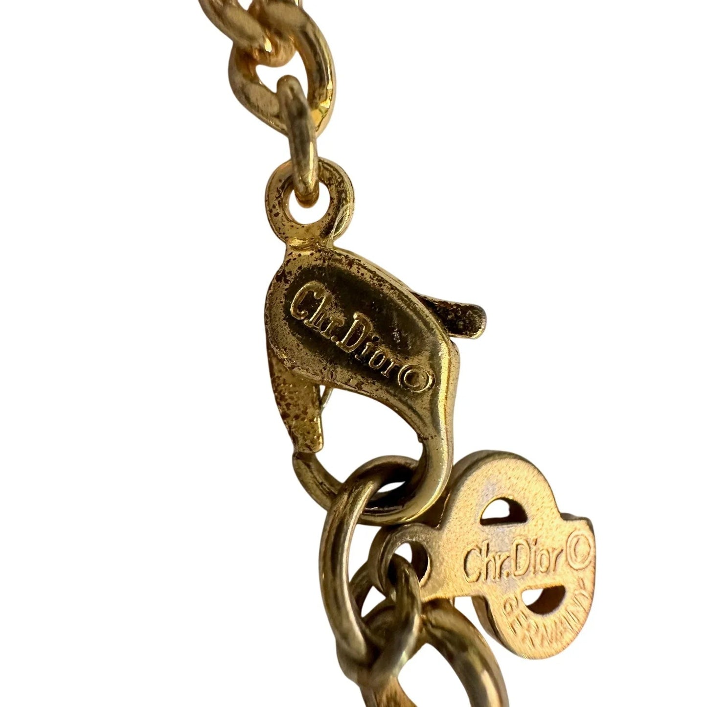 Christian Dior Black Logo Plate Necklace Gold Plated - Christian Dior - Necklace with Pendant - A+ Stuff