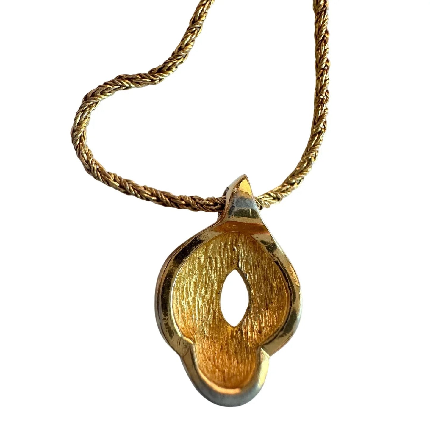 Christian Dior Rhinestone Gold Plate Necklace 16" - Christian Dior - Necklace with Pendant - A+ Stuff