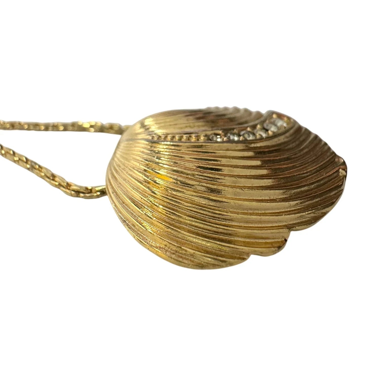 Christian Dior Seashell w Crystals Necklace - Vintage! - Christian Dior - Pendant with Necklace - A+ Stuff