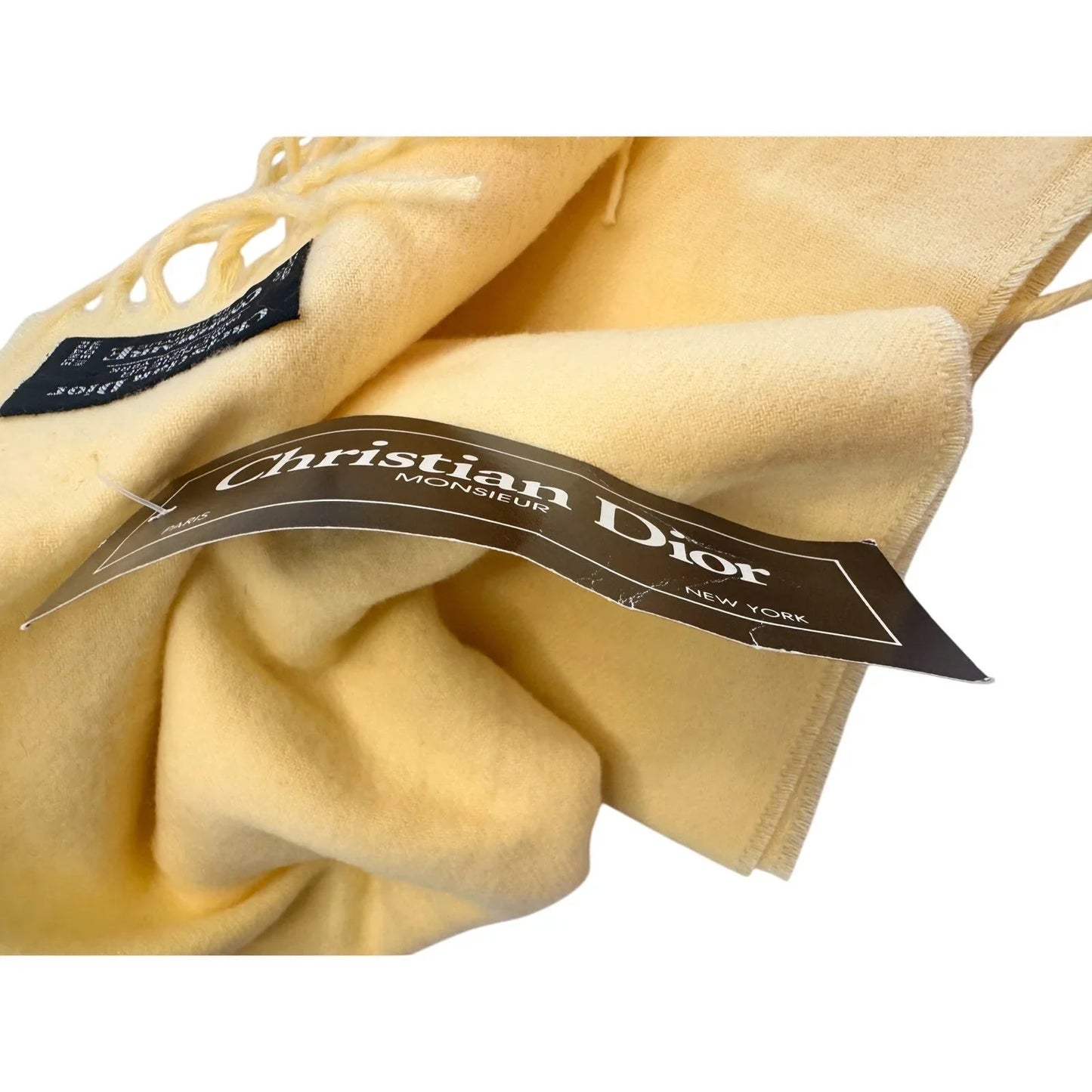 Christian Dior Yellow Monsieur Men's Cashmaire (Acrylic) Scarf (France) RN 61486 - Dior - Scarf - A+ Stuff