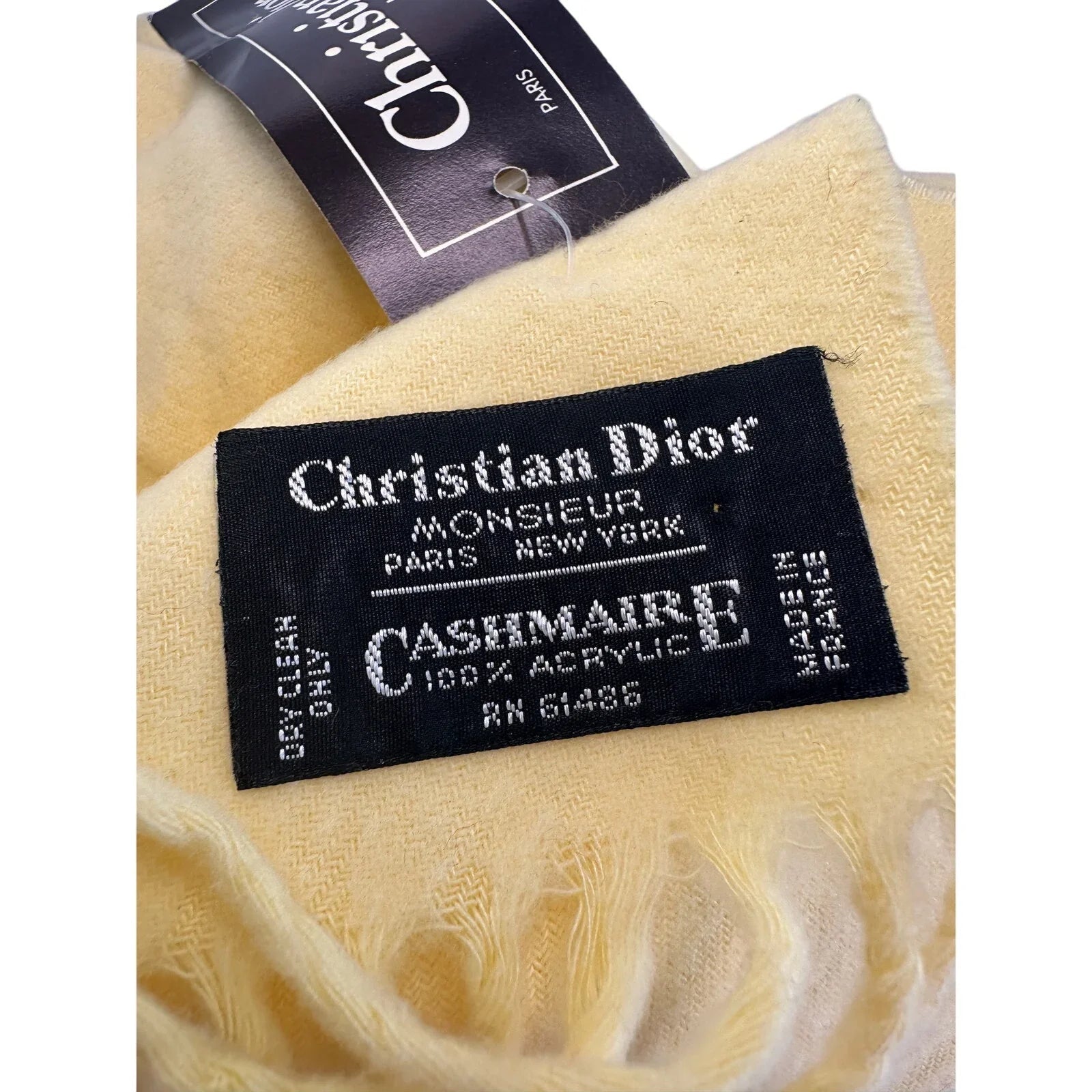 Christian Dior Yellow Monsieur Men's Cashmaire (Acrylic) Scarf (France) RN 61486 - Dior - Scarf - A+ Stuff