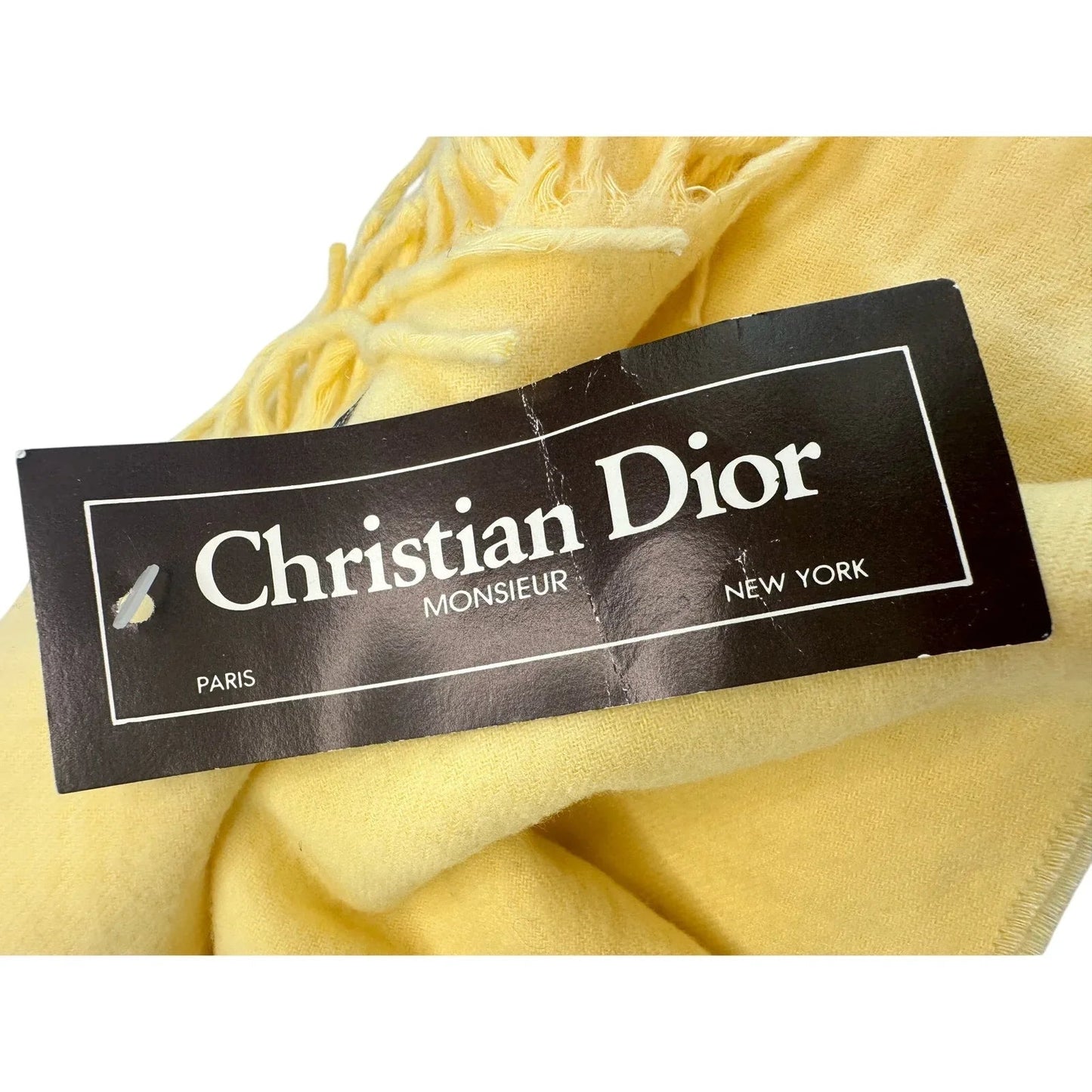 Christian Dior Yellow Monsieur Men's Cashmaire (Acrylic) Scarf (France) RN 61486 - Dior - Scarf - A+ Stuff
