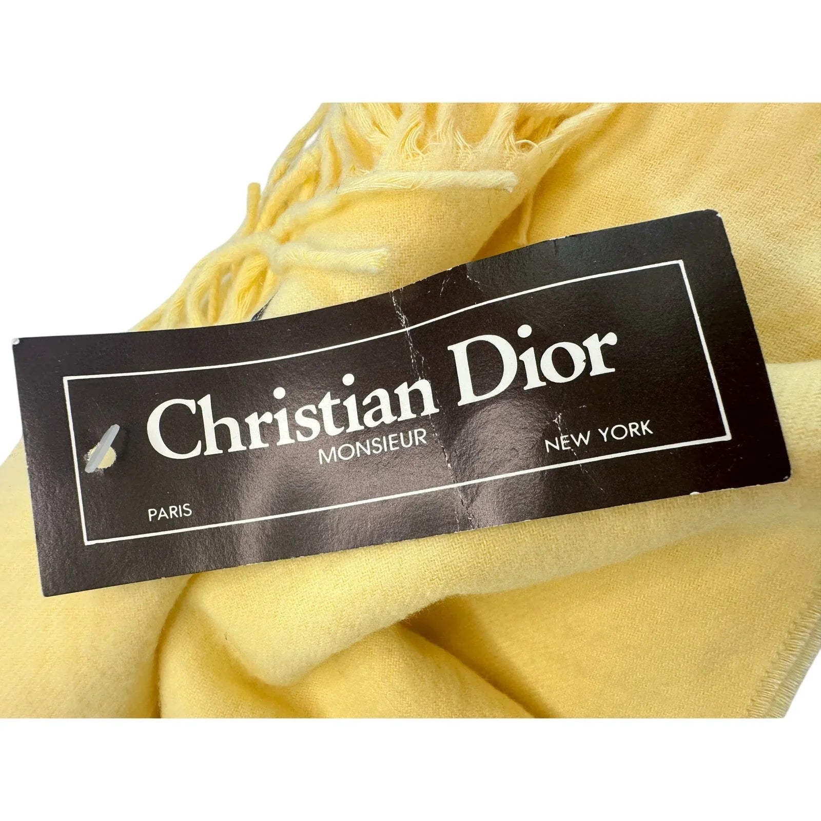 Christian Dior Yellow Monsieur Men's Cashmaire (Acrylic) Scarf (France) RN 61486 - Dior - Scarf - A+ Stuff