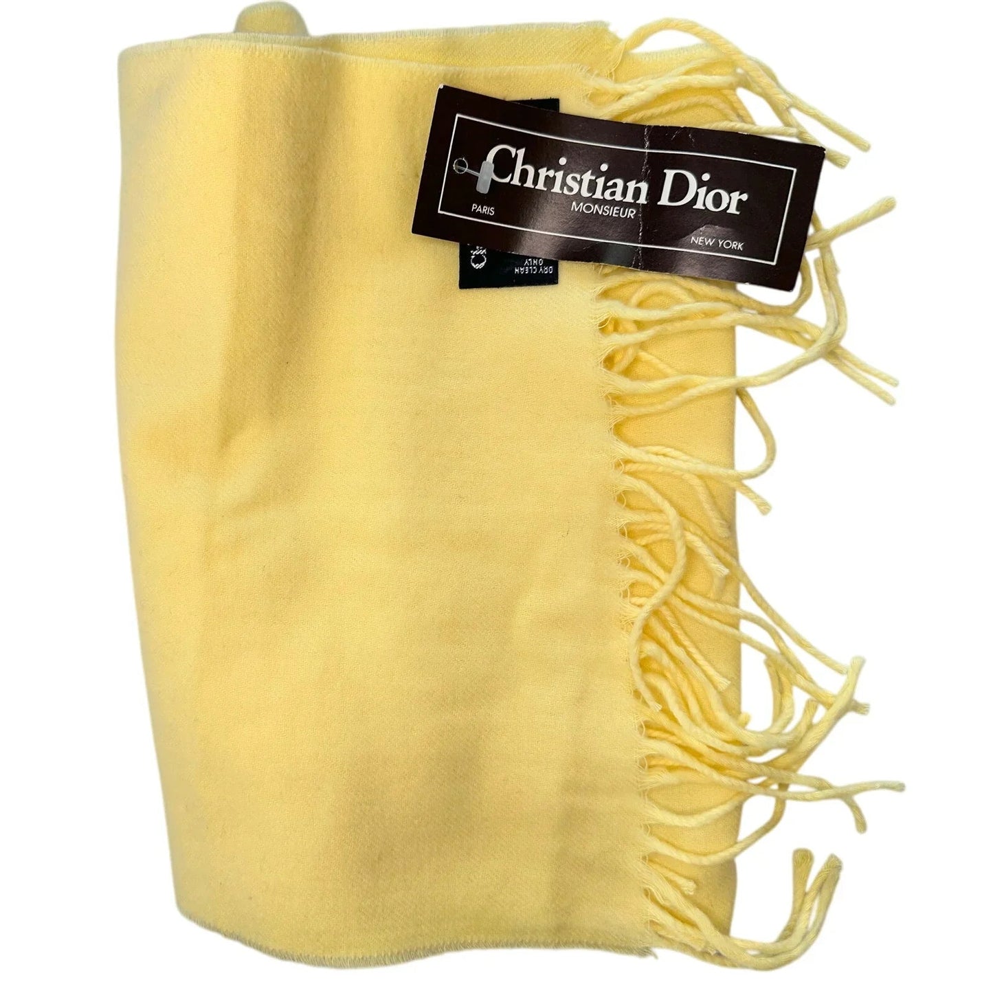 Christian Dior Yellow Monsieur Men's Cashmaire (Acrylic) Scarf (France) RN 61486 - Dior - Scarf - A+ Stuff