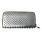 Christian Louboutin Panettone Silver Leather Studded Zip Around Long Wallet - Red Interior - Christian Louboutin - Wallet - A+ Stuff