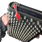 Christian Louboutin Panettone Silver Leather Studded Zip Around Long Wallet - Red Interior - Christian Louboutin - Wallet - A+ Stuff