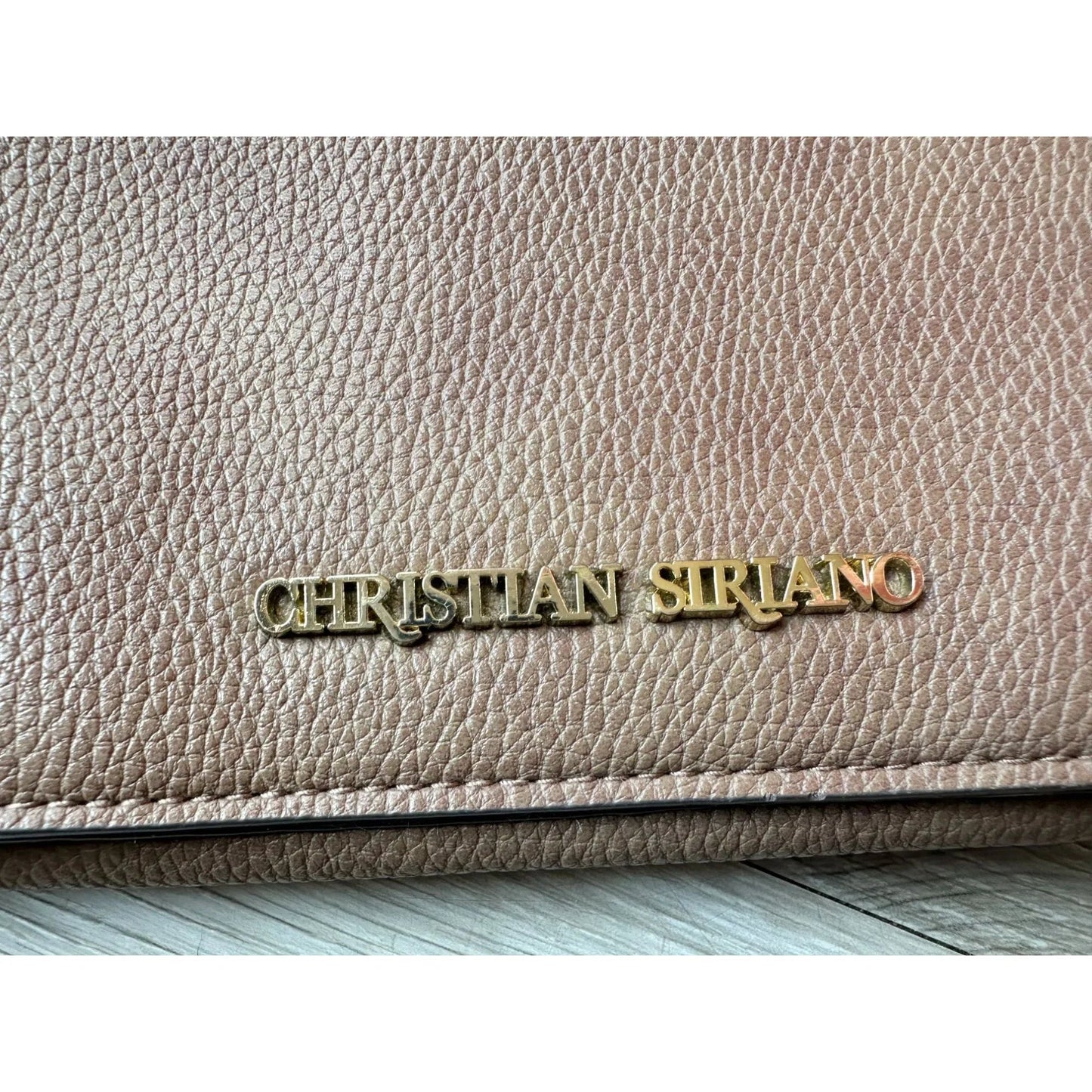 Christian Soriano for Payless Taupe Crossbody Bag with Zippered long Front Flap - A+ Stuff