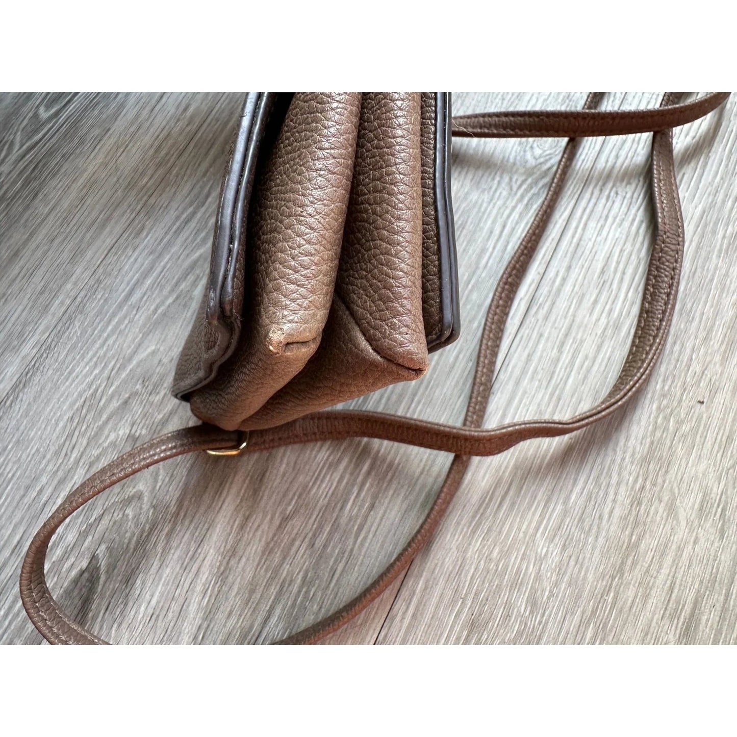 Christian Soriano for Payless Taupe Crossbody Bag with Zippered long Front Flap - A+ Stuff