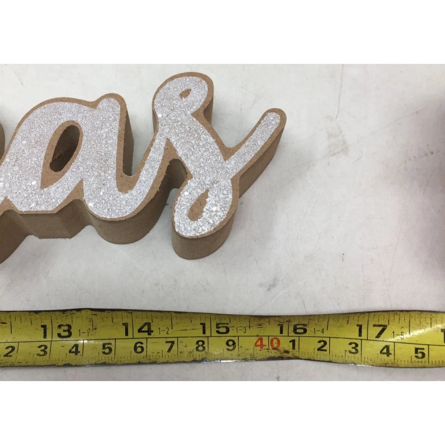 ''Christmas'' White Sparkly Wooden Christmas Holiday Decoration sign - A+ Stuff - Seasonal & Holiday Decorations - A+ Stuff