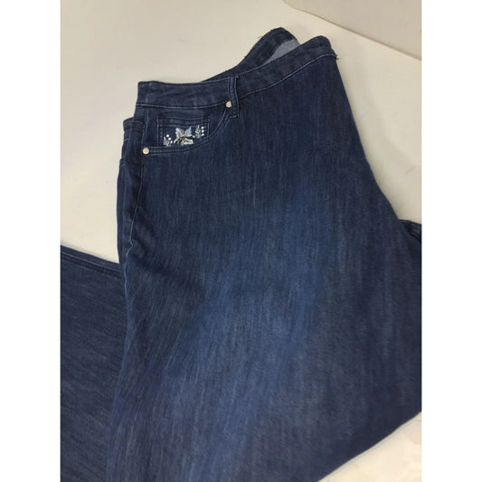 CJ Banks Womens Shaped Fit Mid Rise Straight Jeans Size 24W Nwt - cj banks - Pants - A+ Stuff