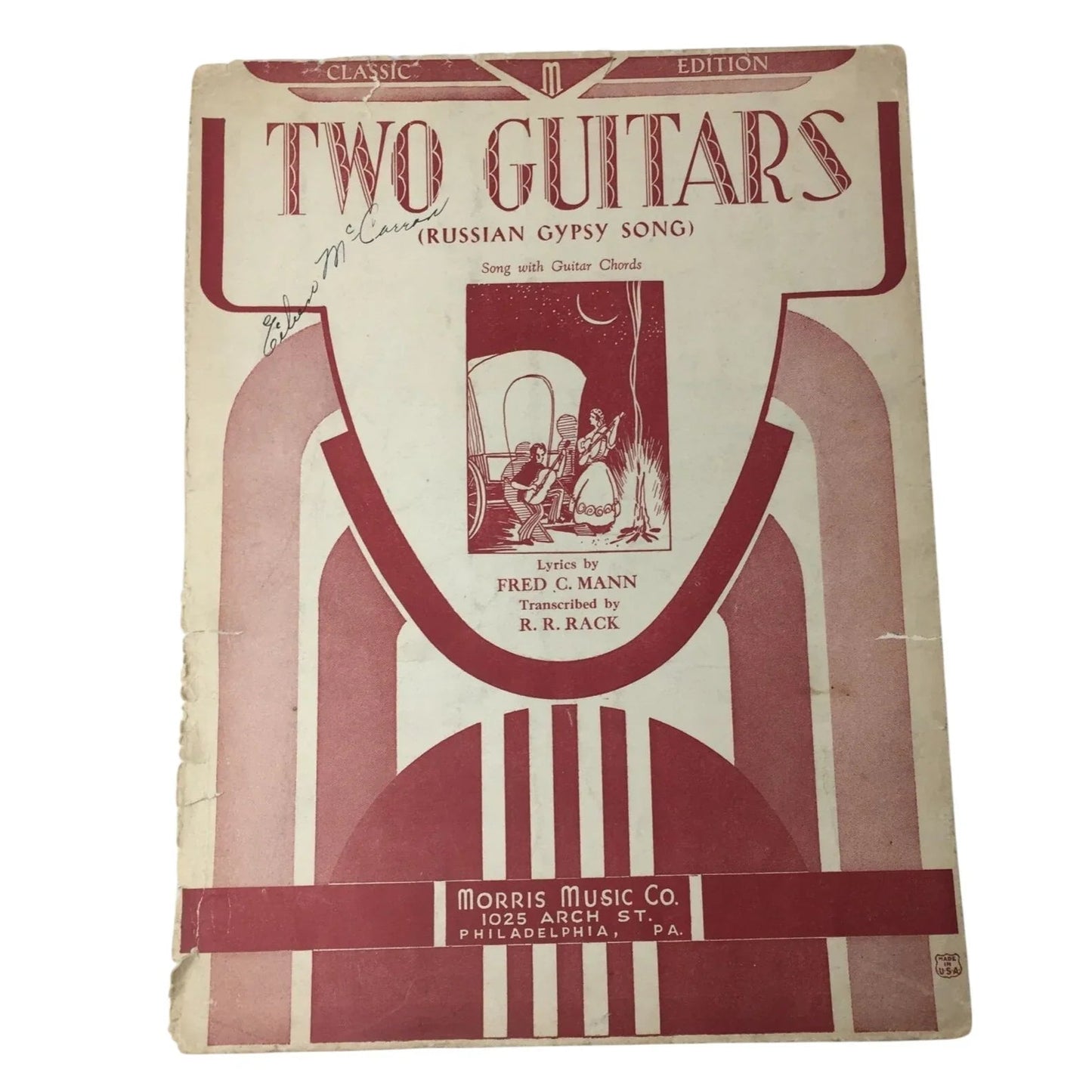 Classic Edition TWO GUITARS (Russian Gypsy Song) Vintage Sheet Music - A+ Stuff - sheet music - A+ Stuff