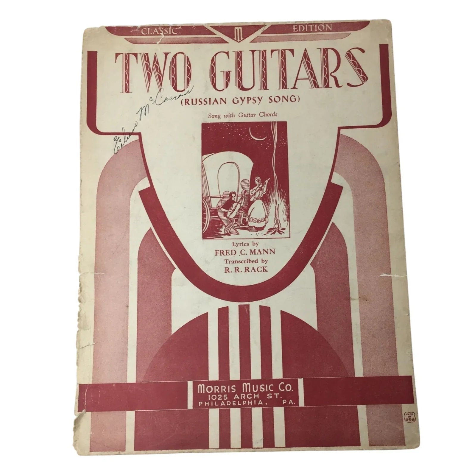 Classic Edition TWO GUITARS (Russian Gypsy Song) Vintage Sheet Music - A+ Stuff - sheet music - A+ Stuff