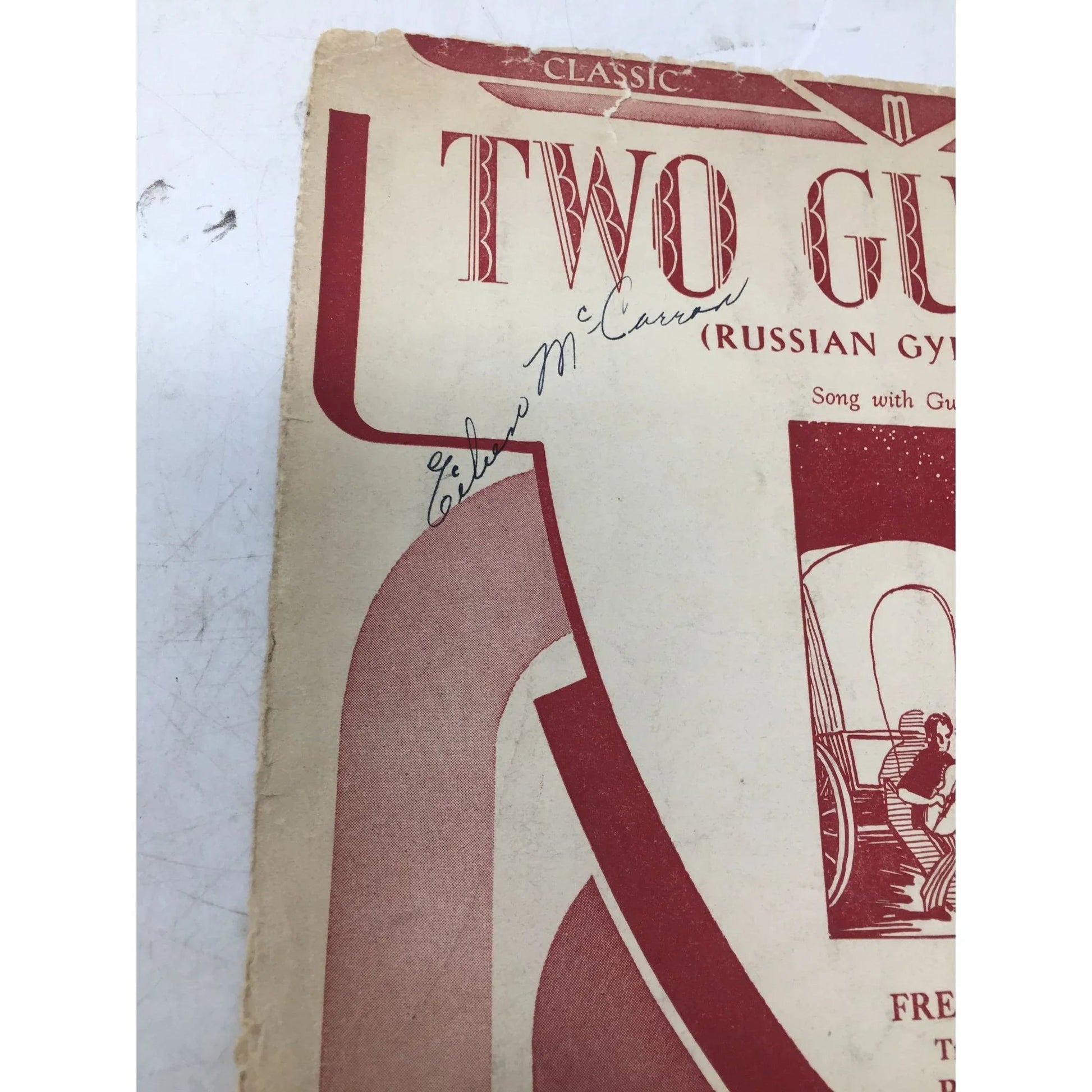 Classic Edition TWO GUITARS (Russian Gypsy Song) Vintage Sheet Music - A+ Stuff - sheet music - A+ Stuff