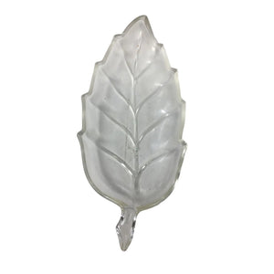 Clear Glass Leaf Shaped Bowl/Serving Dish - about 10'' Long