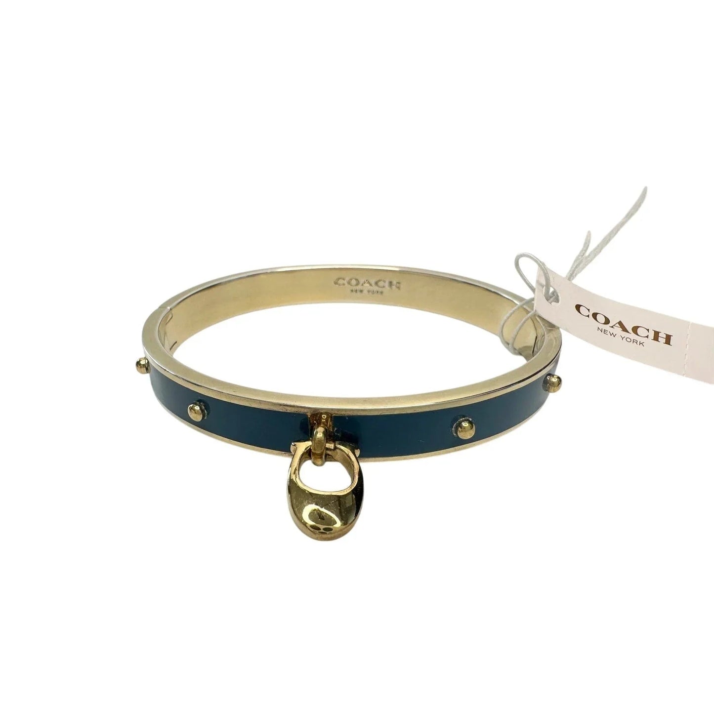Coach Enamel Riveted Signature C Hinge Bangle Bracelet Teal Green - NWT - Coach - Bracelet - A+ Stuff