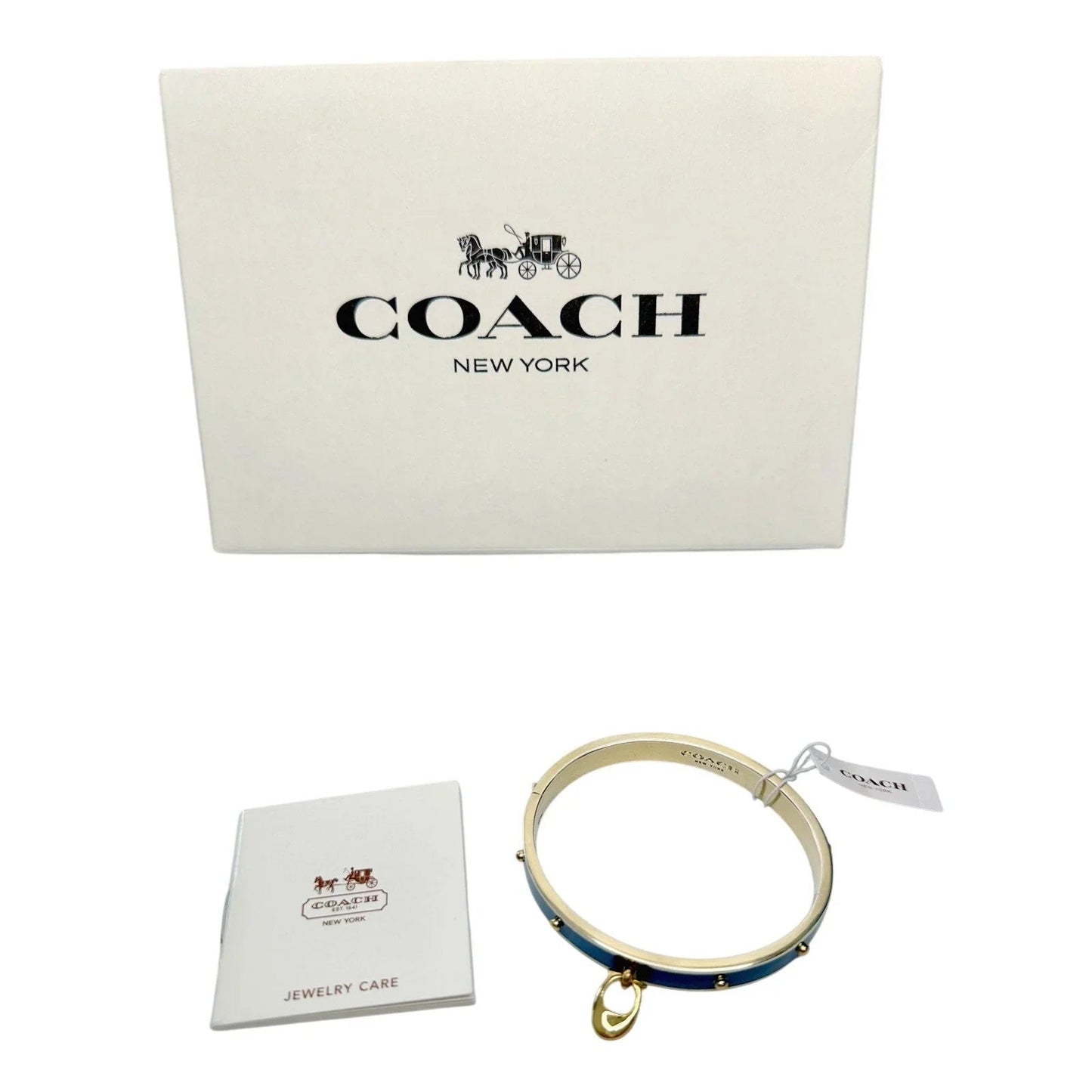 Coach Enamel Riveted Signature C Hinge Bangle Bracelet Teal Green - NWT - Coach - Bracelet - A+ Stuff