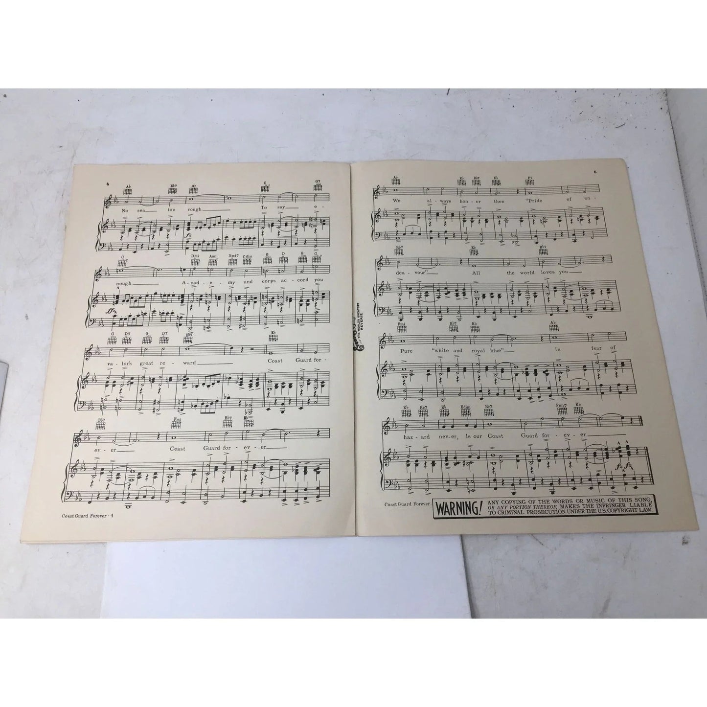 ''Coast Guard Forever'' Words and music by Arthur Bryer - A+ Stuff - SHEET MUSIC - A+ Stuff
