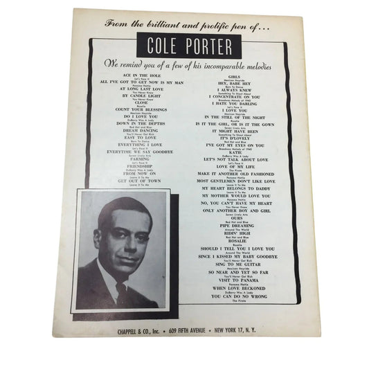 Cole Porter's I Love You Michael Todd's Mexican Hayride - A+ Stuff - SHEET MUSIC - A+ Stuff
