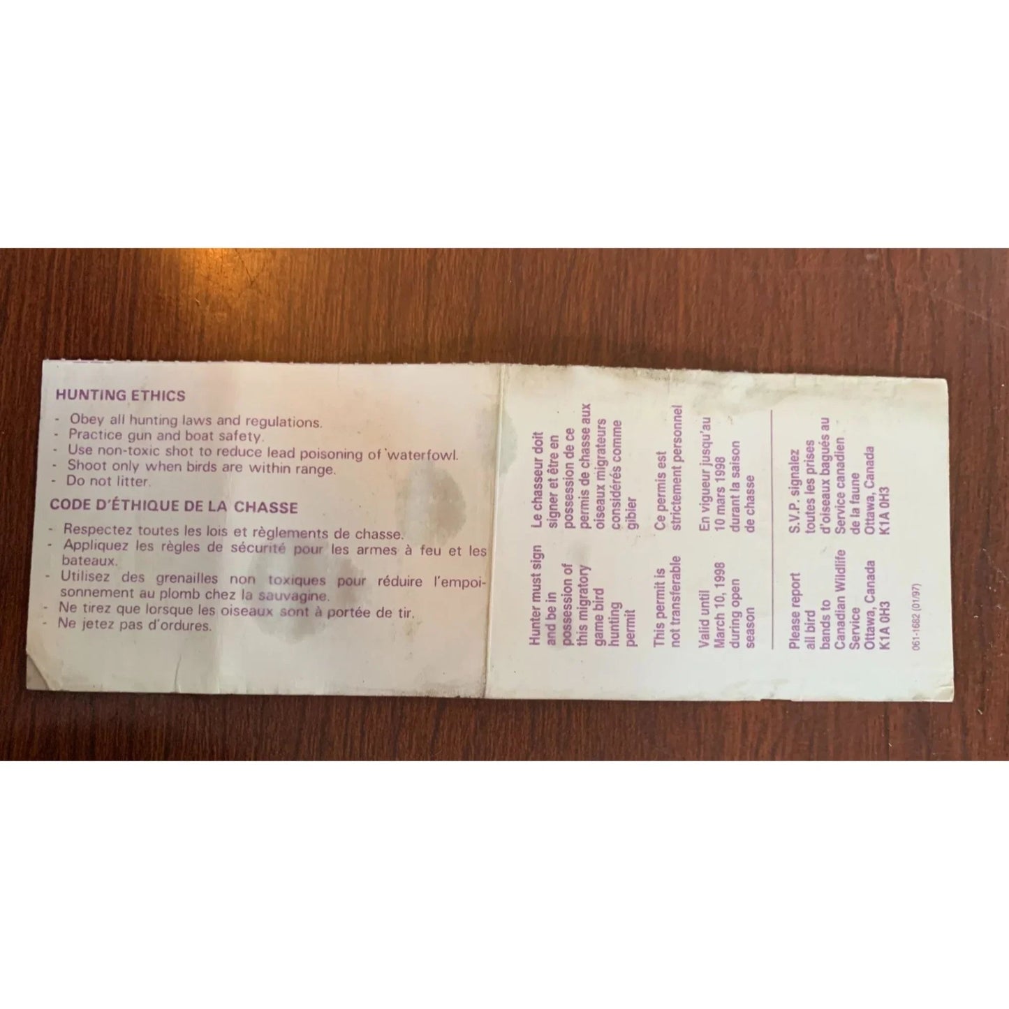 Collection of 8 Bird Hunting Permits w/ The Canadian Wildlife Habitat Conservation Stamps - A+ Stuff - Stamp - A+ Stuff