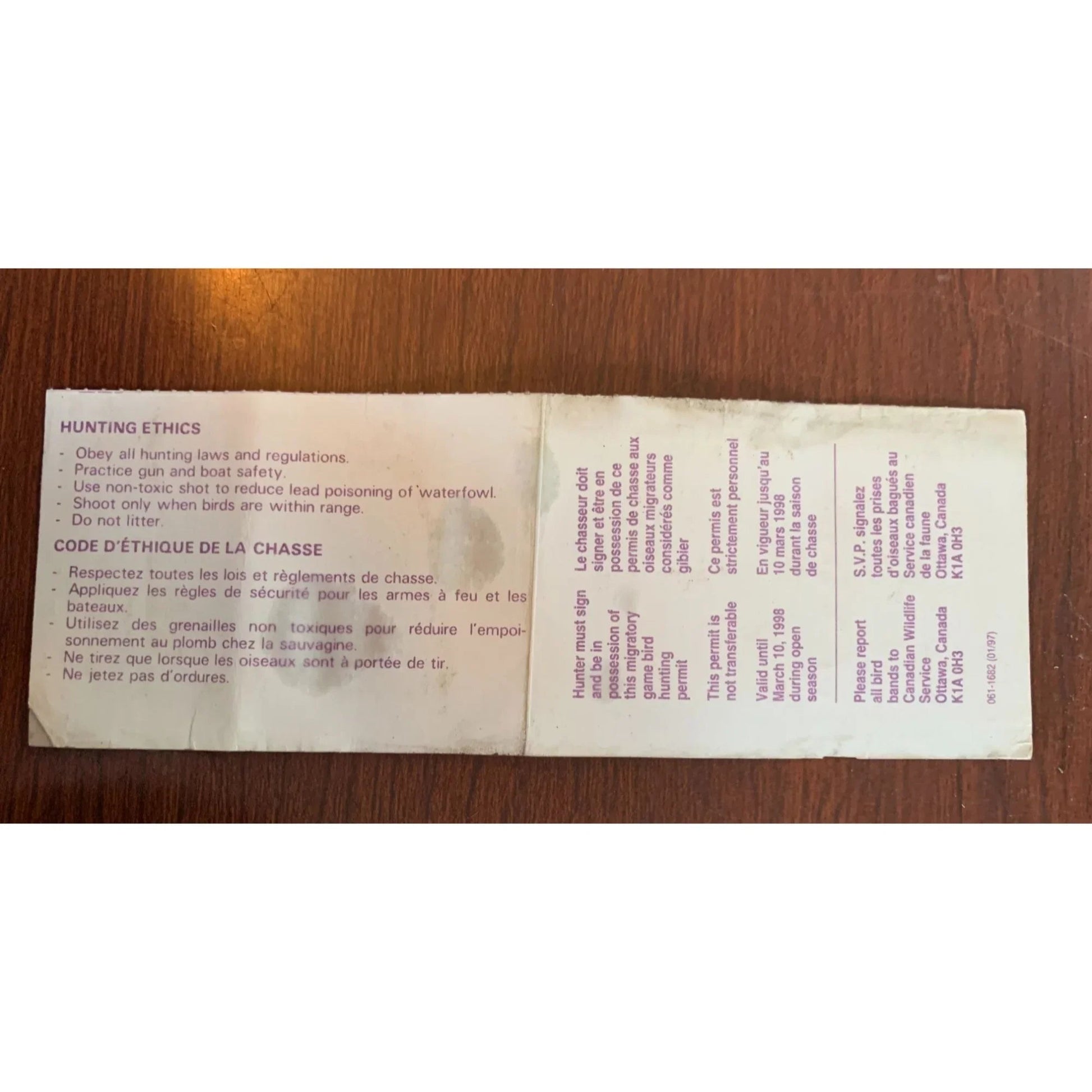 Collection of 8 Bird Hunting Permits w/ The Canadian Wildlife Habitat Conservation Stamps - A+ Stuff - Stamp - A+ Stuff