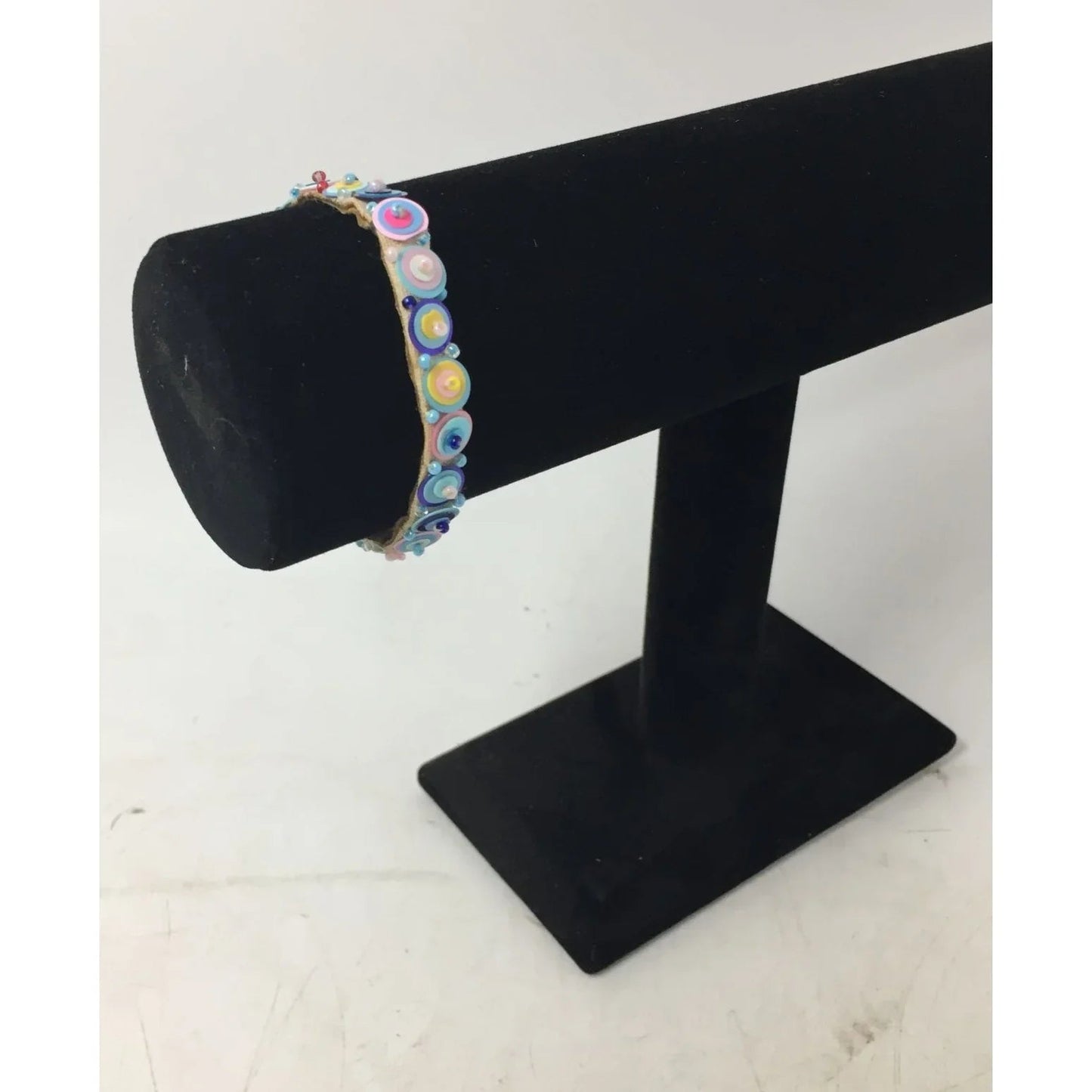 Colorful Velveteen Bracelet with Sequins and Glass - A+ Stuff - Bracelet - A+ Stuff
