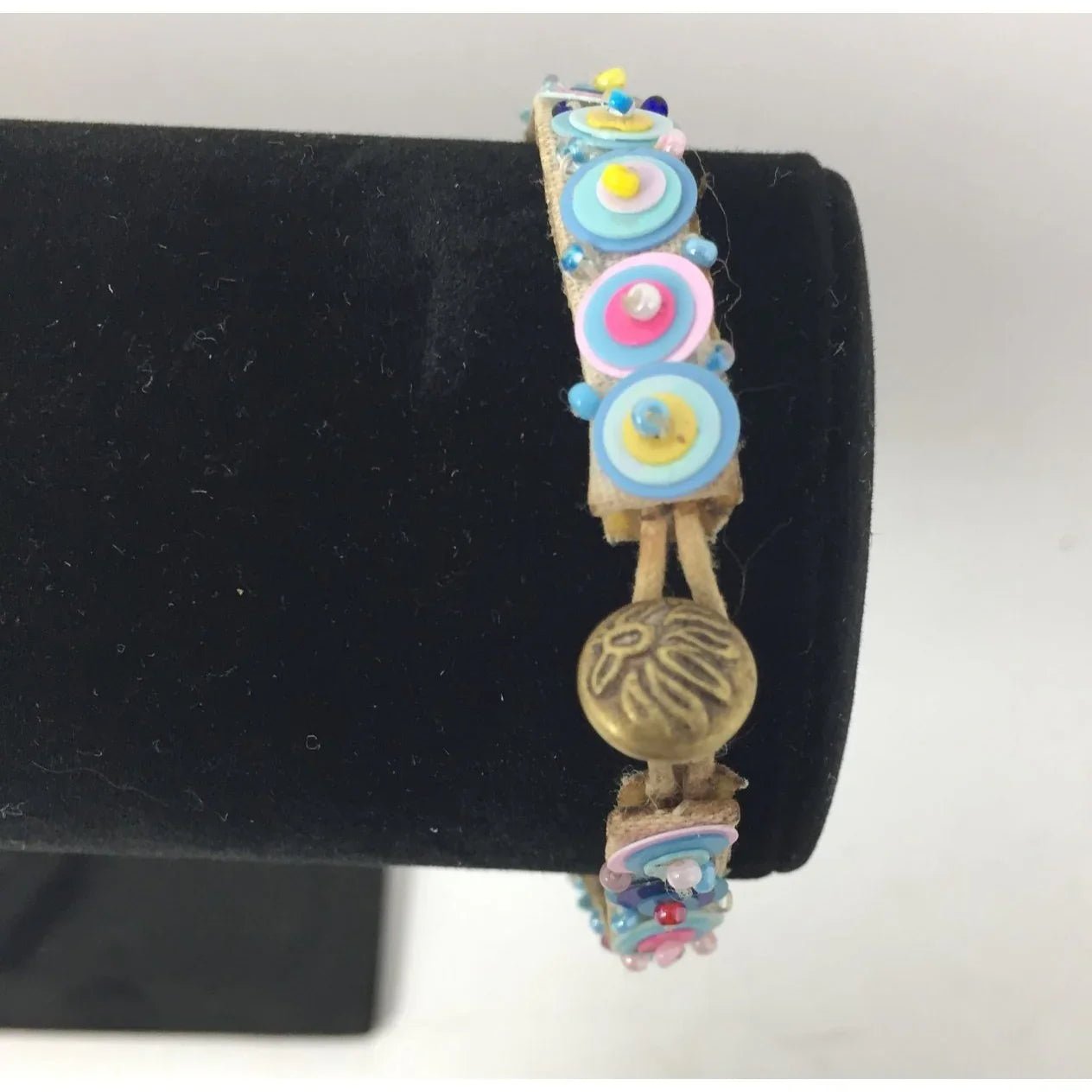 Colorful Velveteen Bracelet with Sequins and Glass - A+ Stuff - Bracelet - A+ Stuff