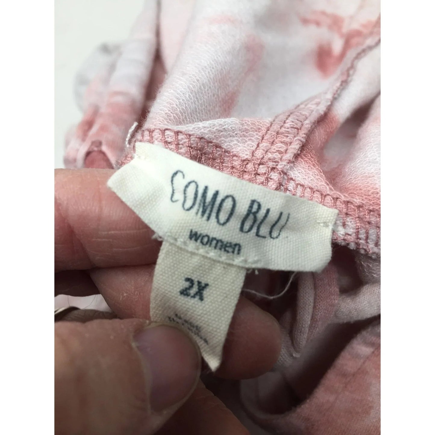 Como Blu Womens Size 2X Pink Tie Dyed Hoodie that ties in the front - COMO BLU - Shirts & Tops - A+ Stuff