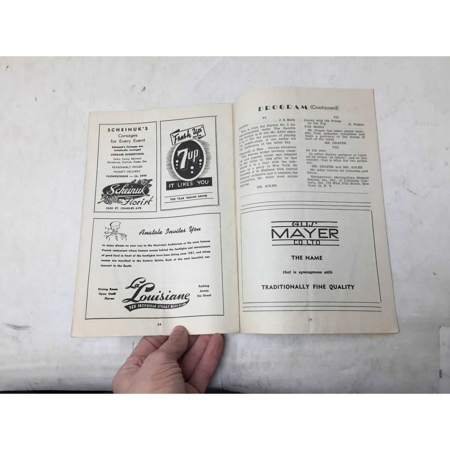 Concert program for a performance by Paul Draper and Larry Adler - A+ Stuff - Books - A+ Stuff