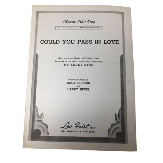 ''Could You Pass In Love'' Sheet music Book - A+ Stuff - SHEET MUSIC - A+ Stuff