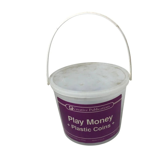 Creative Publications Play Money Plastic Coins in Plastic Bucket - A+ Stuff - Toys - A+ Stuff
