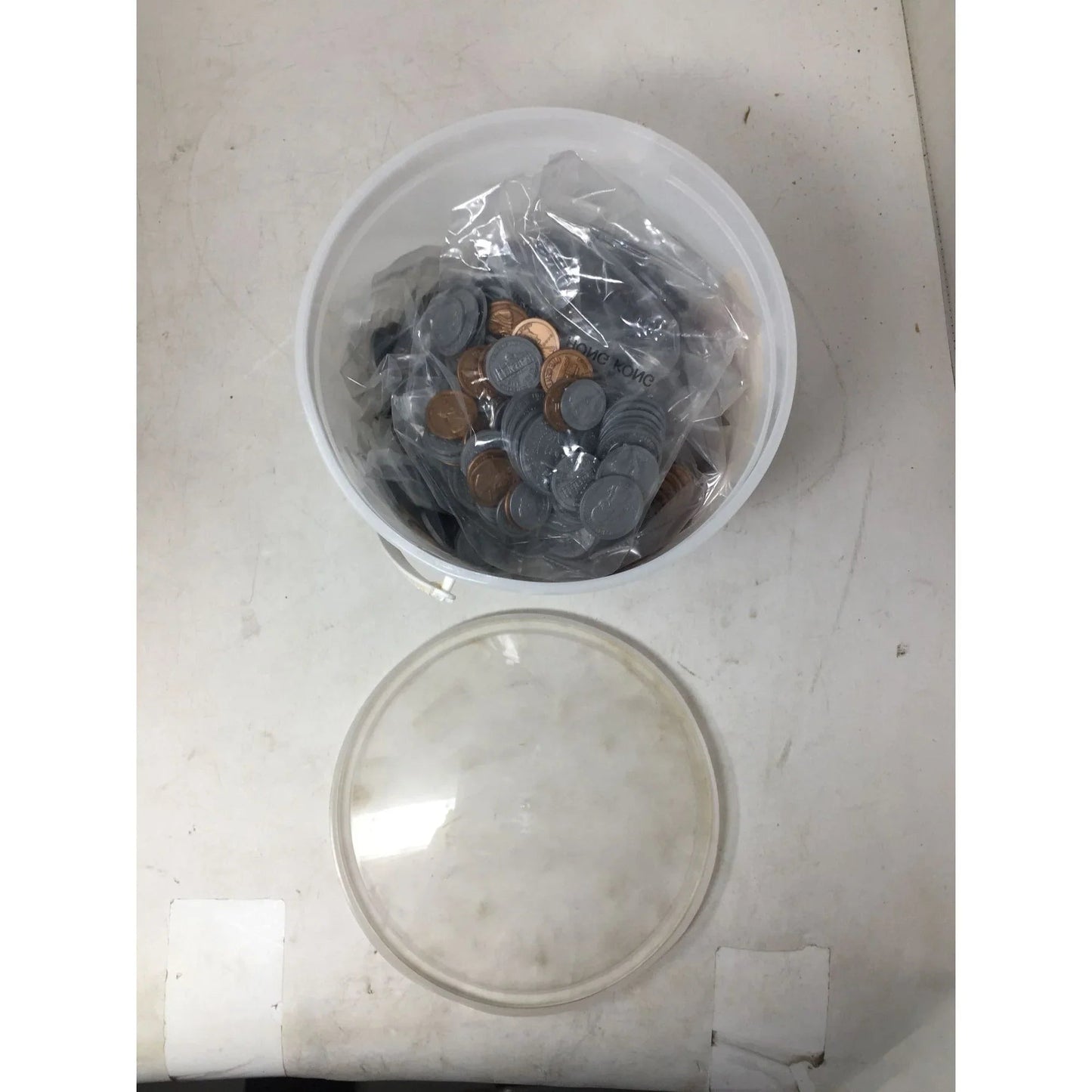 Creative Publications Play Money Plastic Coins in Plastic Bucket - A+ Stuff - Toys - A+ Stuff