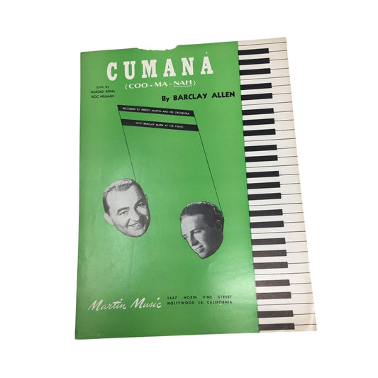 CUMANA (Coo - Ma - Nah) by Barclay Allen Vintage Sheet music - A+ Stuff - SHEET MUSIC - A+ Stuff