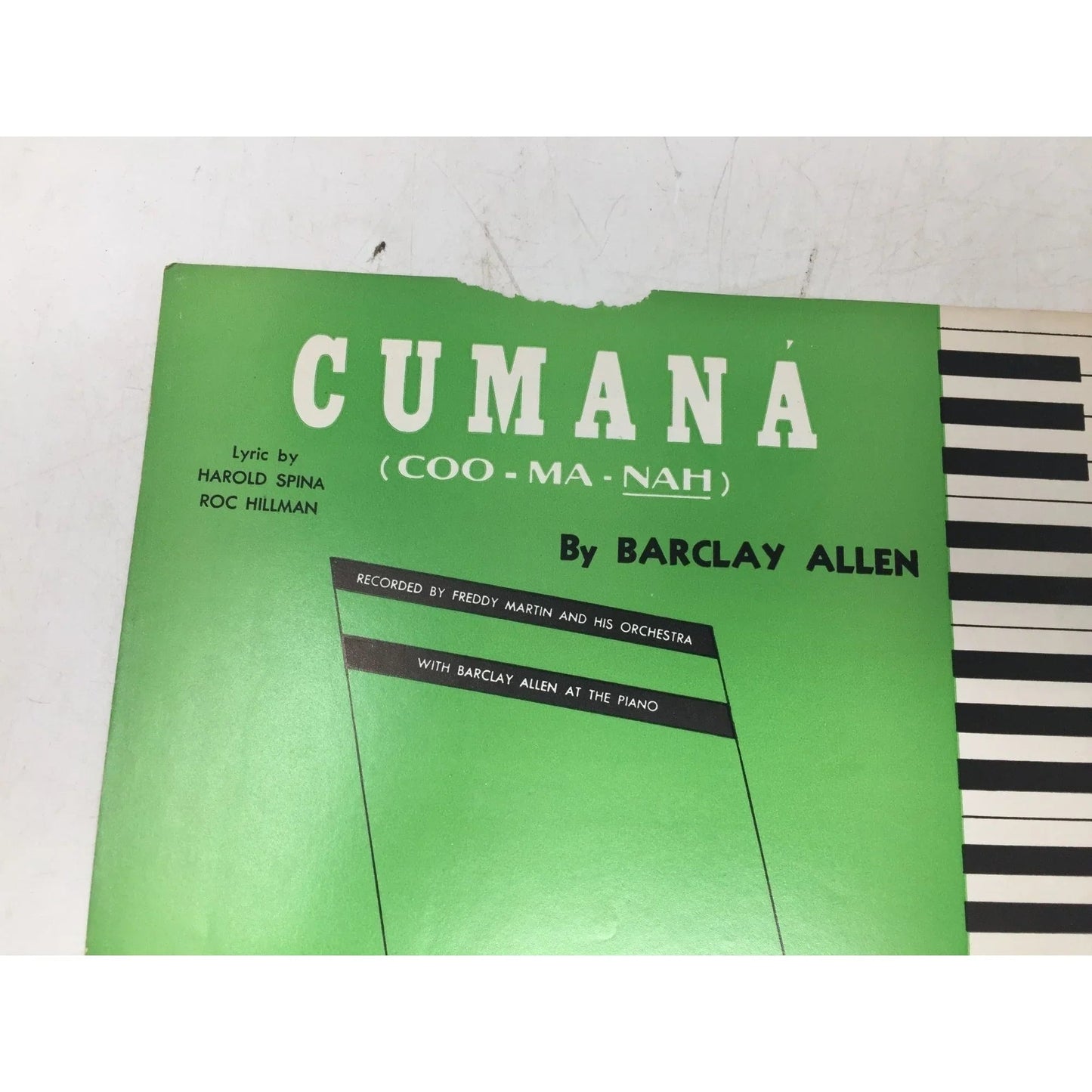 CUMANA (Coo - Ma - Nah) by Barclay Allen Vintage Sheet music - A+ Stuff - SHEET MUSIC - A+ Stuff