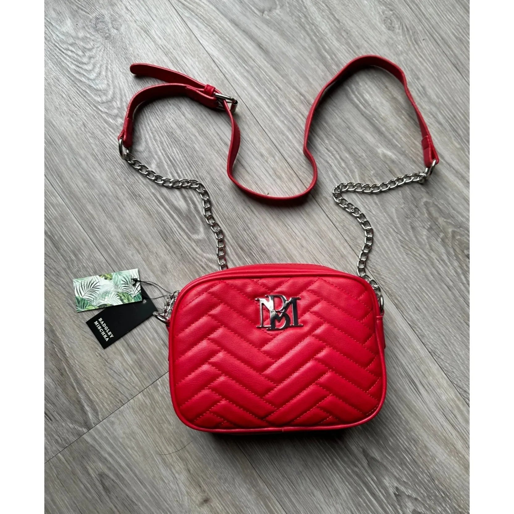 Cute & Fun Badgley Mishka Red Camera Crossbody Bag with Slip Pocket - NWT! - Badgley Mischka - Bag - A+ Stuff
