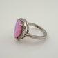 Vibrant Pink Opal Teardrop Ring - Size 7