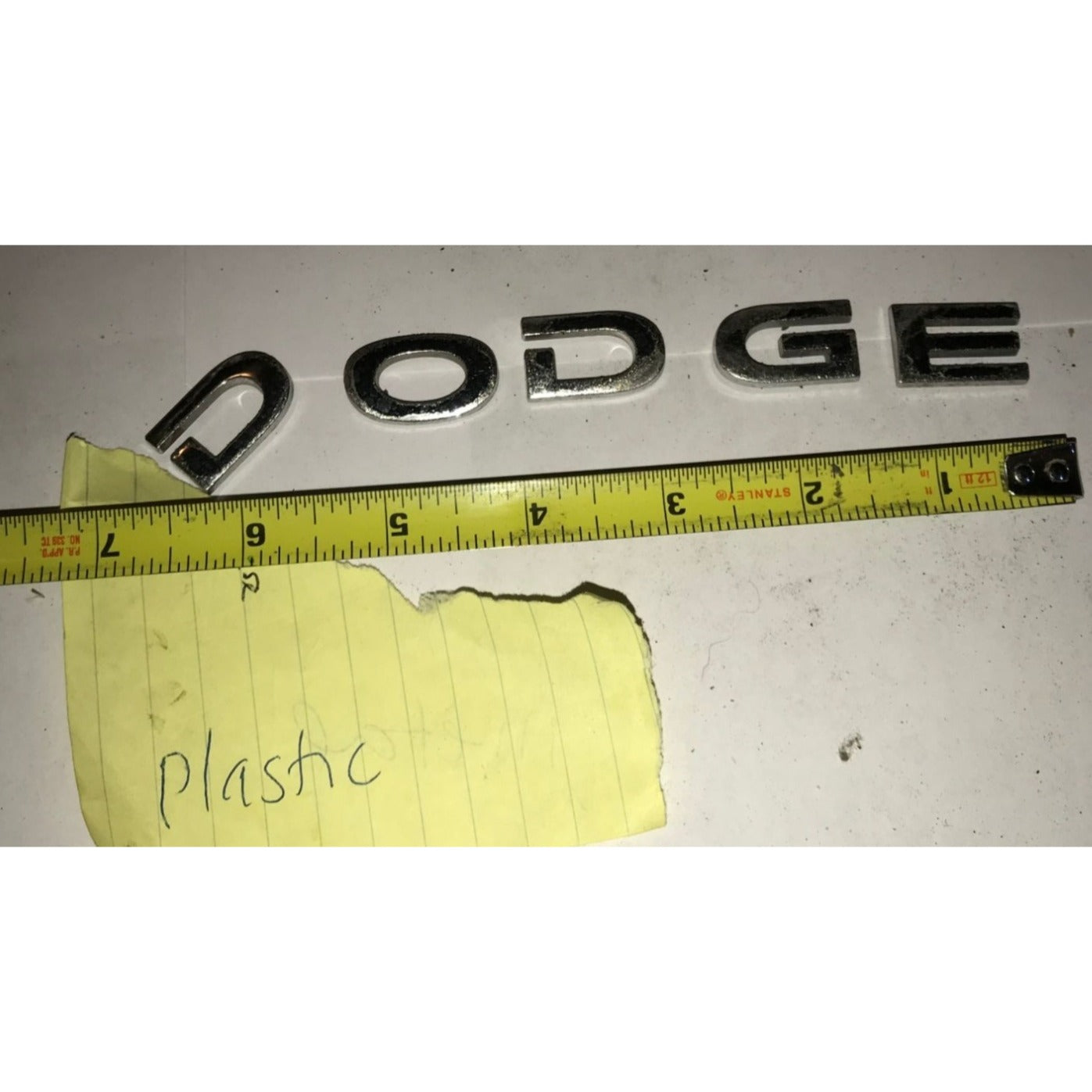 Dodge Silver Plastic Emblem/Auto Patch- About 6 inches