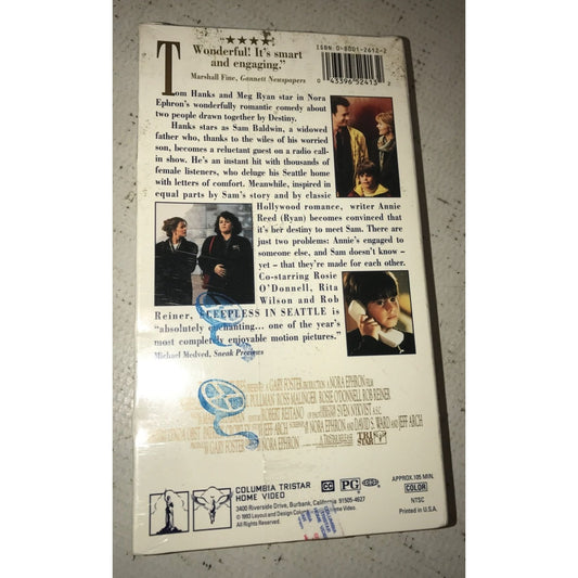 Sleepless in Seattle Classic Romantic Comedy VHS - Tom Hanks, Meg Ryan