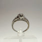 Pretty Sterling Silver Heart Ring with White Gemstones Size 8