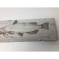 Vintage "Wild Life in Wood" Rectangular Wooden Hand Carved Cat Fish Wall Hanging