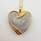 Bold and Beautiful 1 ct "Whole Heart" Diamond Necklace  - 14kt Gold Overlay Sterling