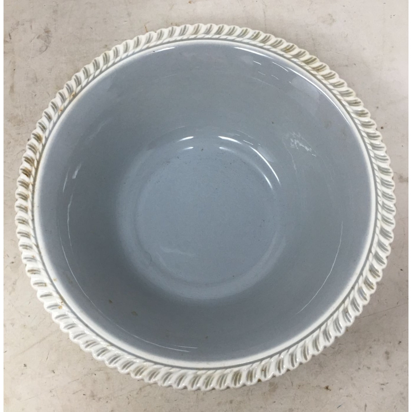 Harker Ware Pottery Est 1840 Round Blue/Gray Serving Bowl