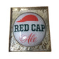 Vintage Square Red Cap Ale Sign - About 9.5 inches by 11 inches