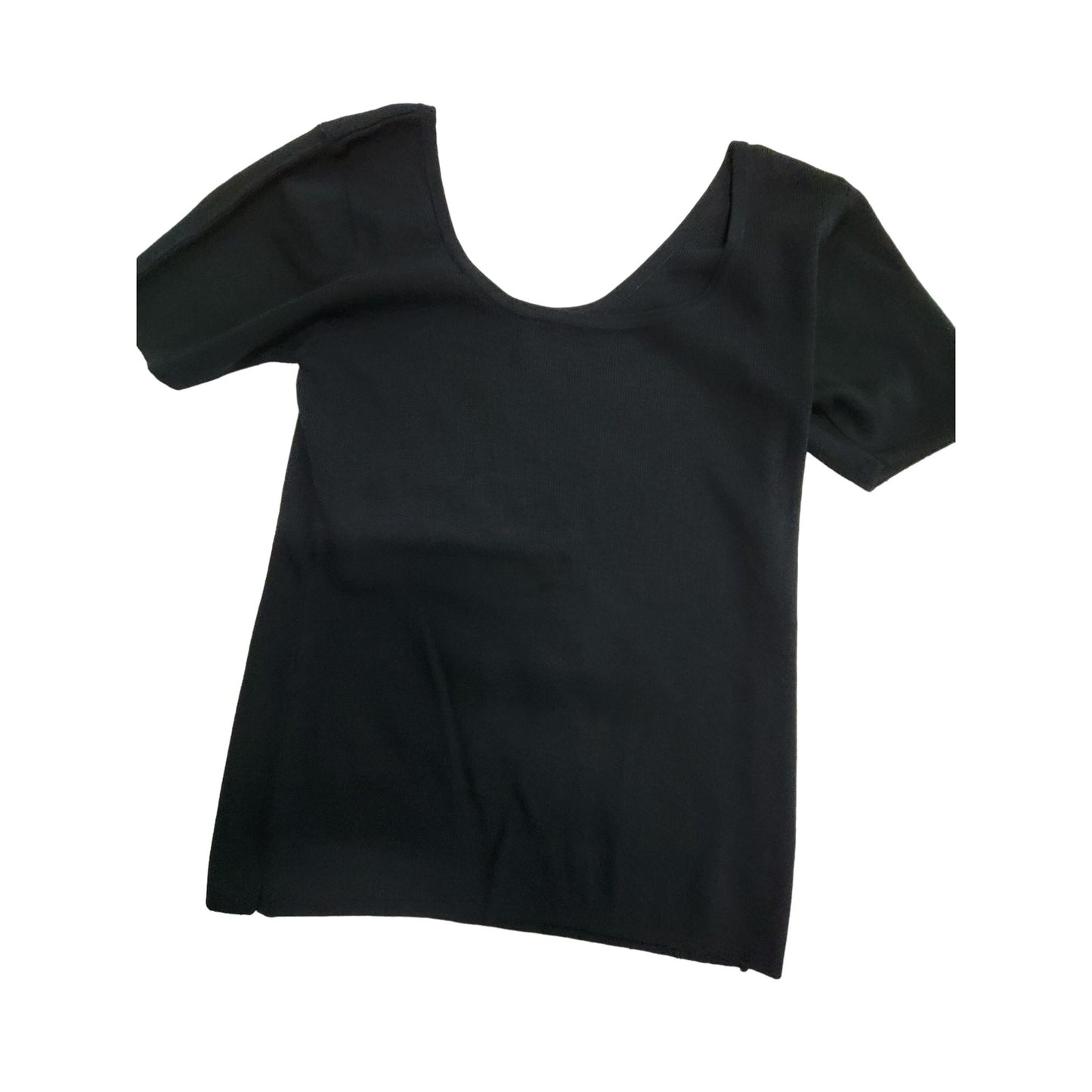 Womens Black Scoop Neck Shirt Size Small-Medium