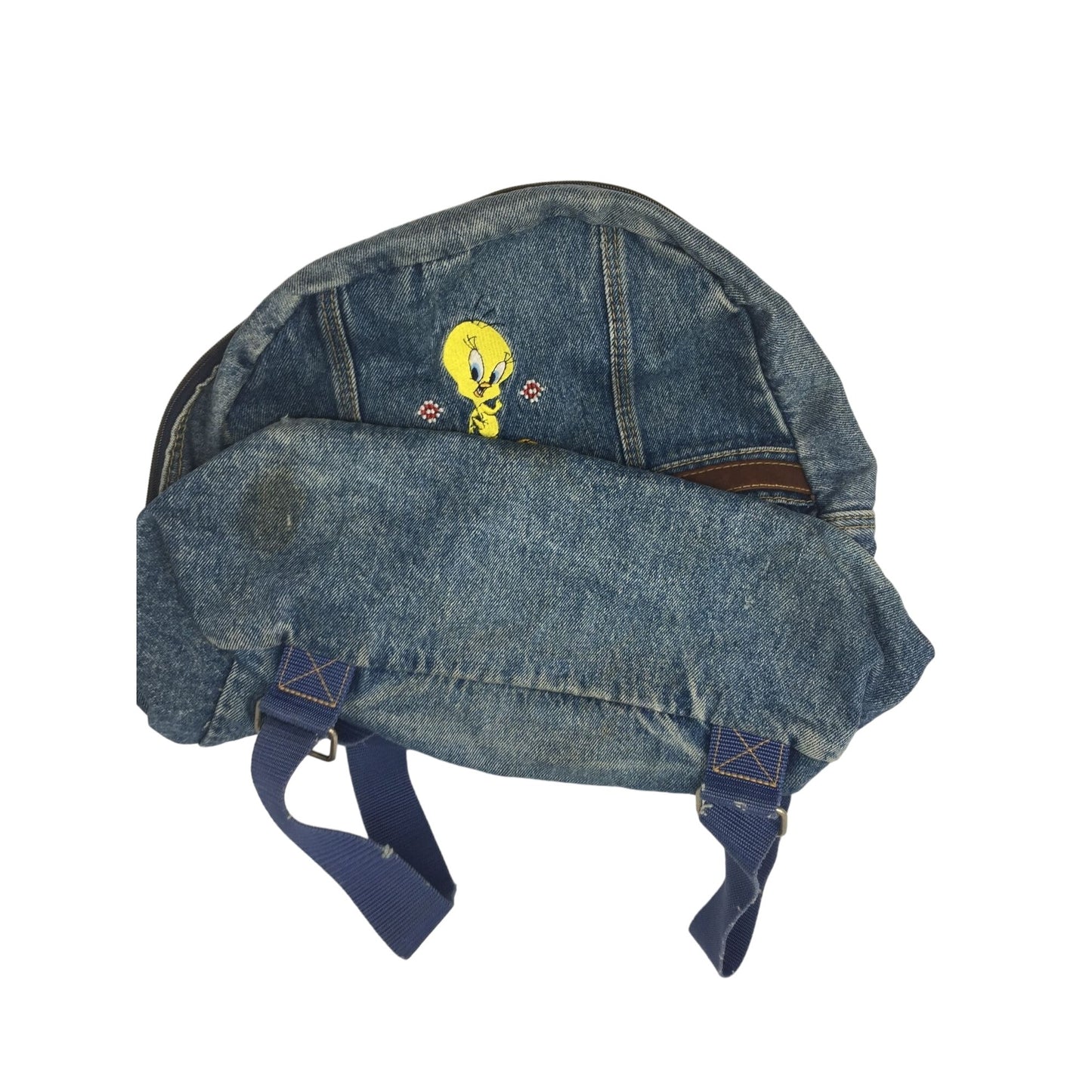 Vintage Looney Tunes Tweety Bird Blue Denim Backpack